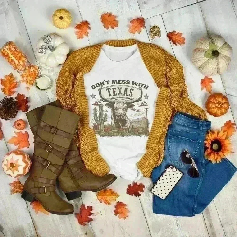 Nataly thyme dint mess with texas trendy  country  tee shirt